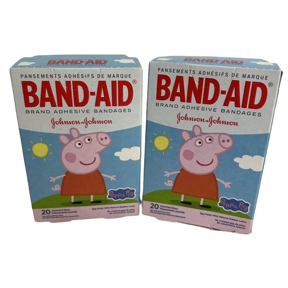 Band-Aid Brand Bandages Peppa Pig Assorted Sizes Decorated Band Aids Lot Of 2